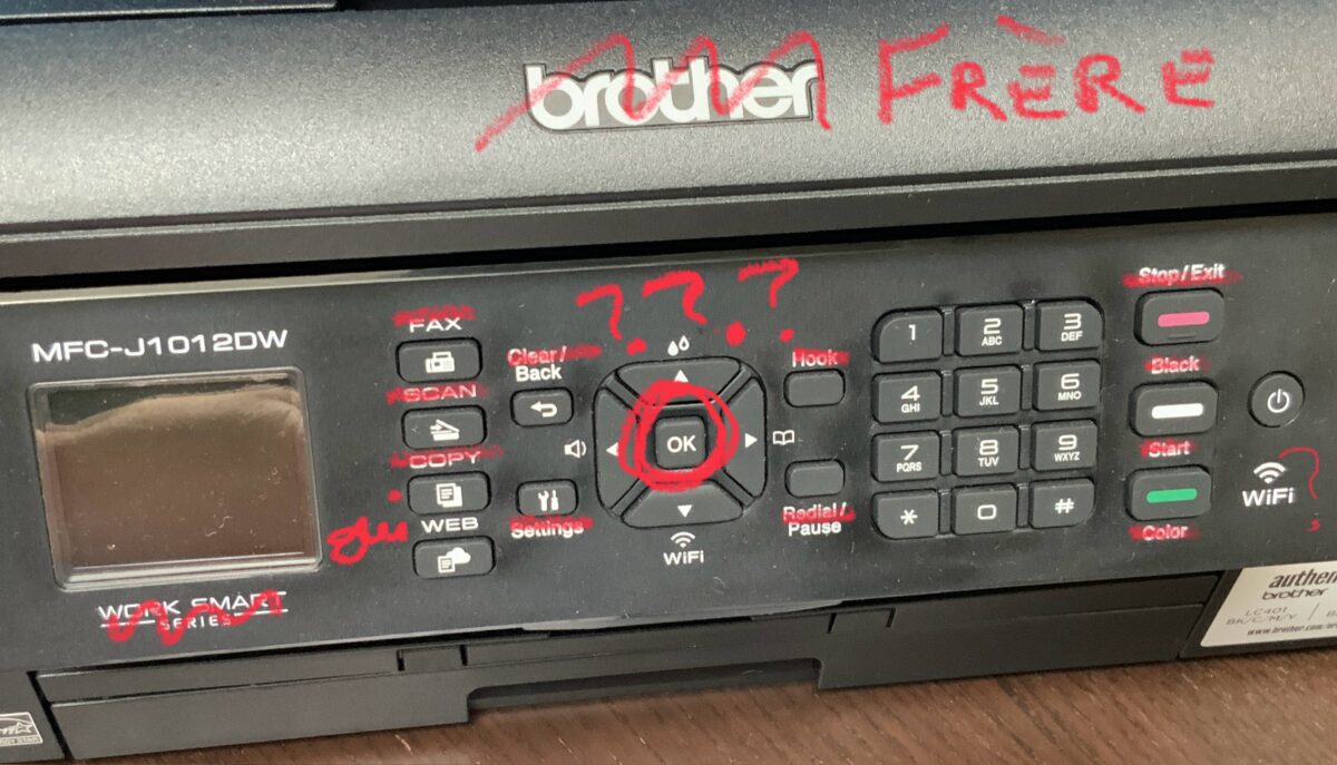 printer with french labels