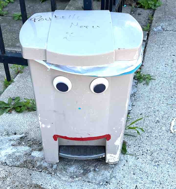 googly eye trash can